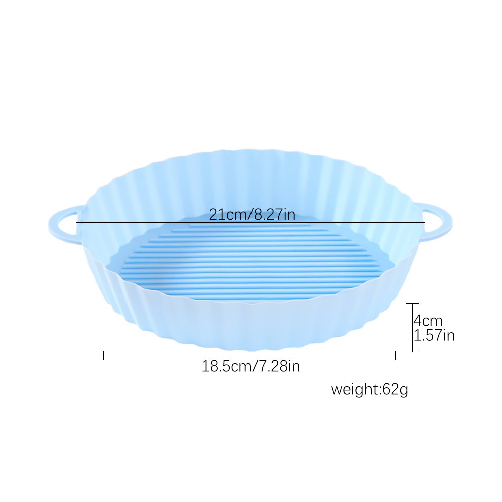 Molde para magdalenas de silicona Airfryer de 7 pulgadas y 7 tazas para Mini molde antiadherente para pastel de 3,5 a 5,8 L, accesorios para freidora de aire: Azul