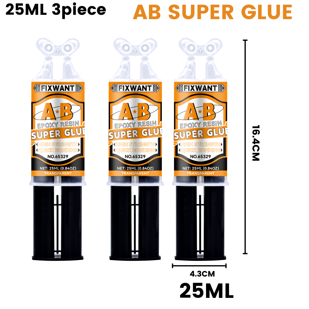 Epoxidharz-AB-Kleber, transparent, hochfest, wasserfest, vielseitig einsetzbar, hitzebeständig, Metall, Keramik, Glas, Klebstoff, 6/25 ml: Schwarz