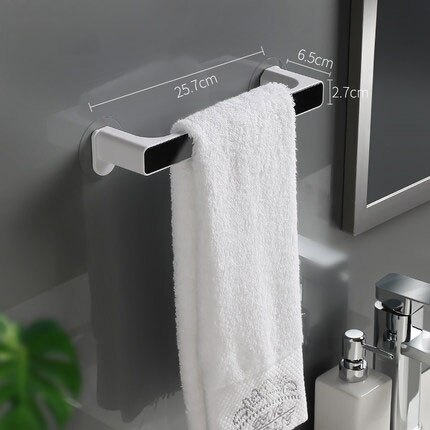 Selvklebende sugekopp håndkleholder dårlig kjøkkenhåndkleholder porte torchon mat handtuchhalter badkamer organizer: Kort svart