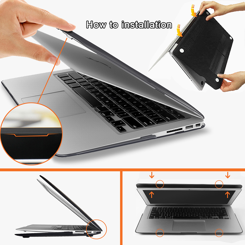 Laptop Case for Macbook Air 13 A2337/Pro 13 12 11 15 A2338 A2159 Touch Bar for Mac Book Pro 16 A2141 Matte Black Hard Shell