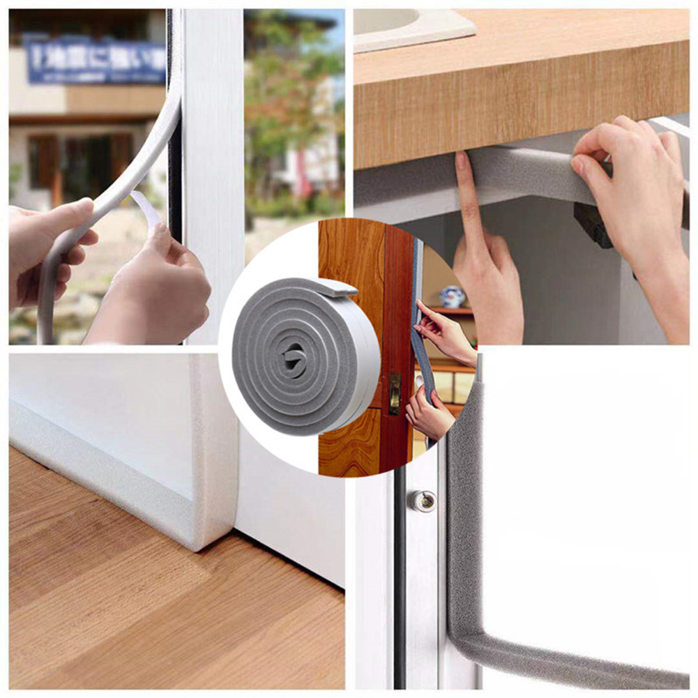 Tira de sellado de espuma para puerta, aislamiento acústico y parabrisas, a prueba de polvo, costura de ventana, cintas de sellado para el hogar, 1 unidad