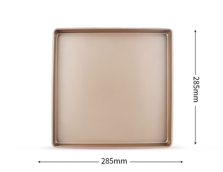11- inch vierkante ovenvaste antiaanbakvorm voor cake, koekjes-nougatbakplaat, koolstofstalen bakvorm, milieuvriendelijk, gevuld: 28.5 28.5 3.2cm