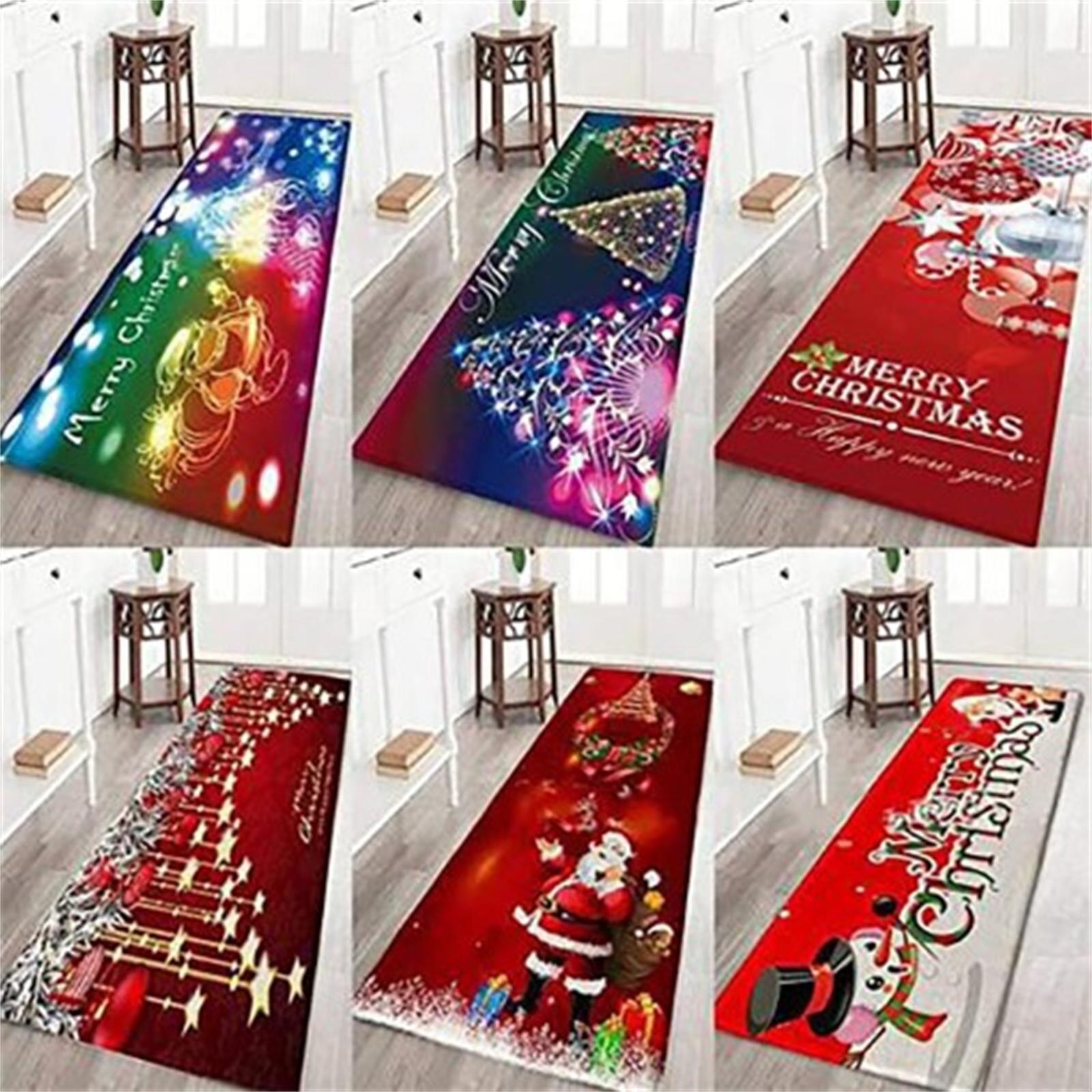 Vrolijk Kerstfeest Keuken Mat Thuis Ingang Deurmat Tatami Slaapkamer Decor Tapijt Hal Vloermat Antislip Balkon Indoor Tapijt