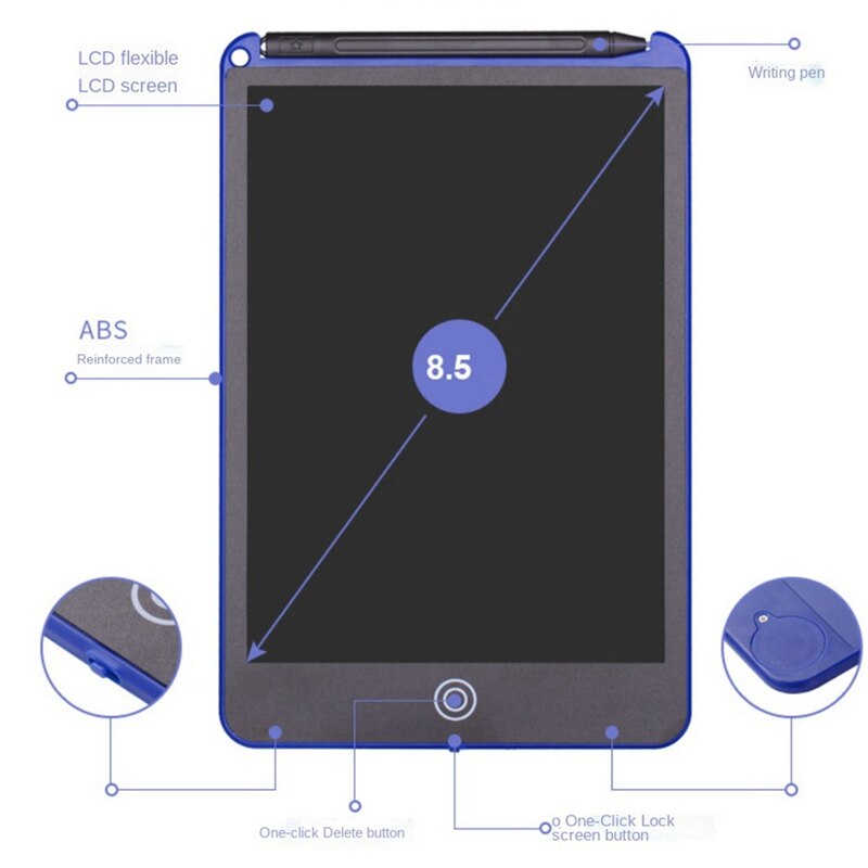 LCD Writing Pad 8.5 Inch Great For Kids And Adults Electronic Drawing And Writing Pad Handwritten Doodle