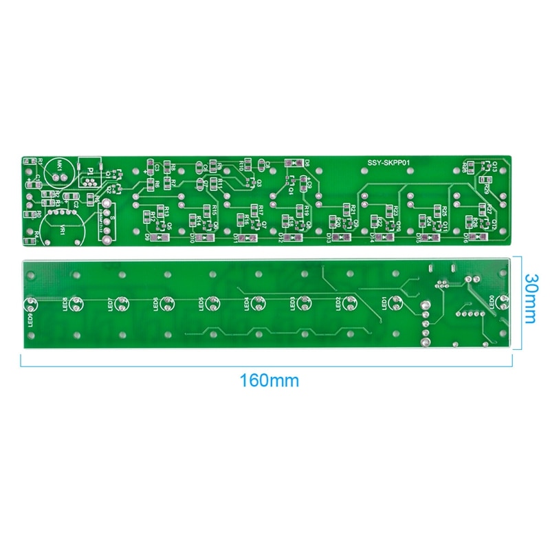 DIY VU Meter 10 Level Column Light LED Electronic Crystal Sound Control Music Spectrum for Home Theater