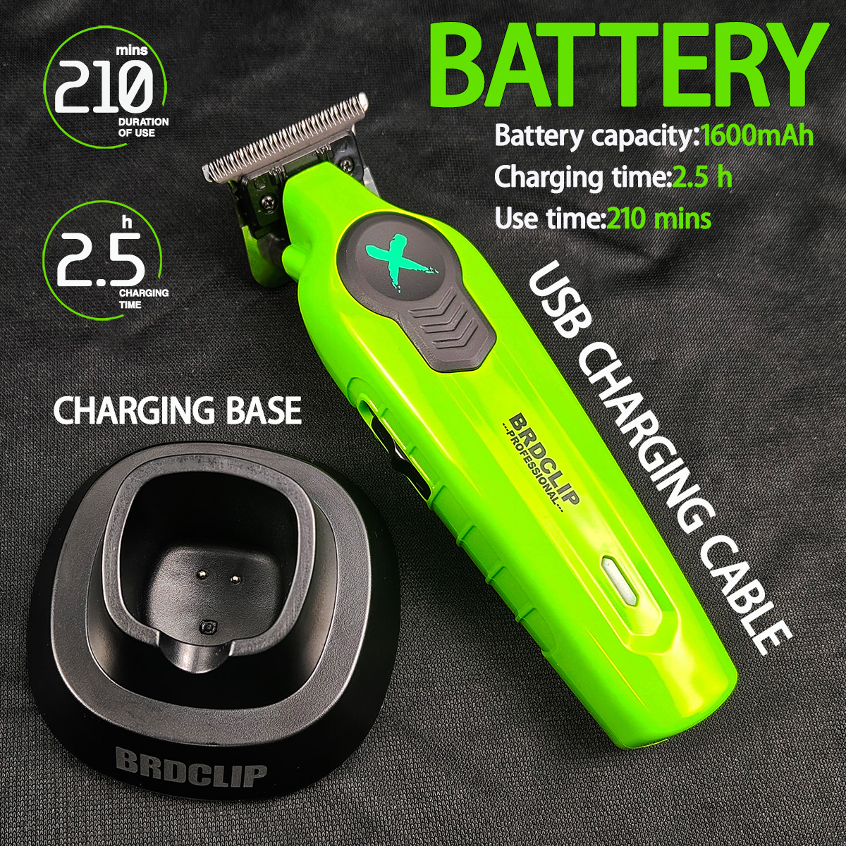 BRDCLIP Hair Trimmer Rechargeable Barber Clippers Hair Cutting Machine Charging Base Trimmer for Men BRD-FA1C FA1T
