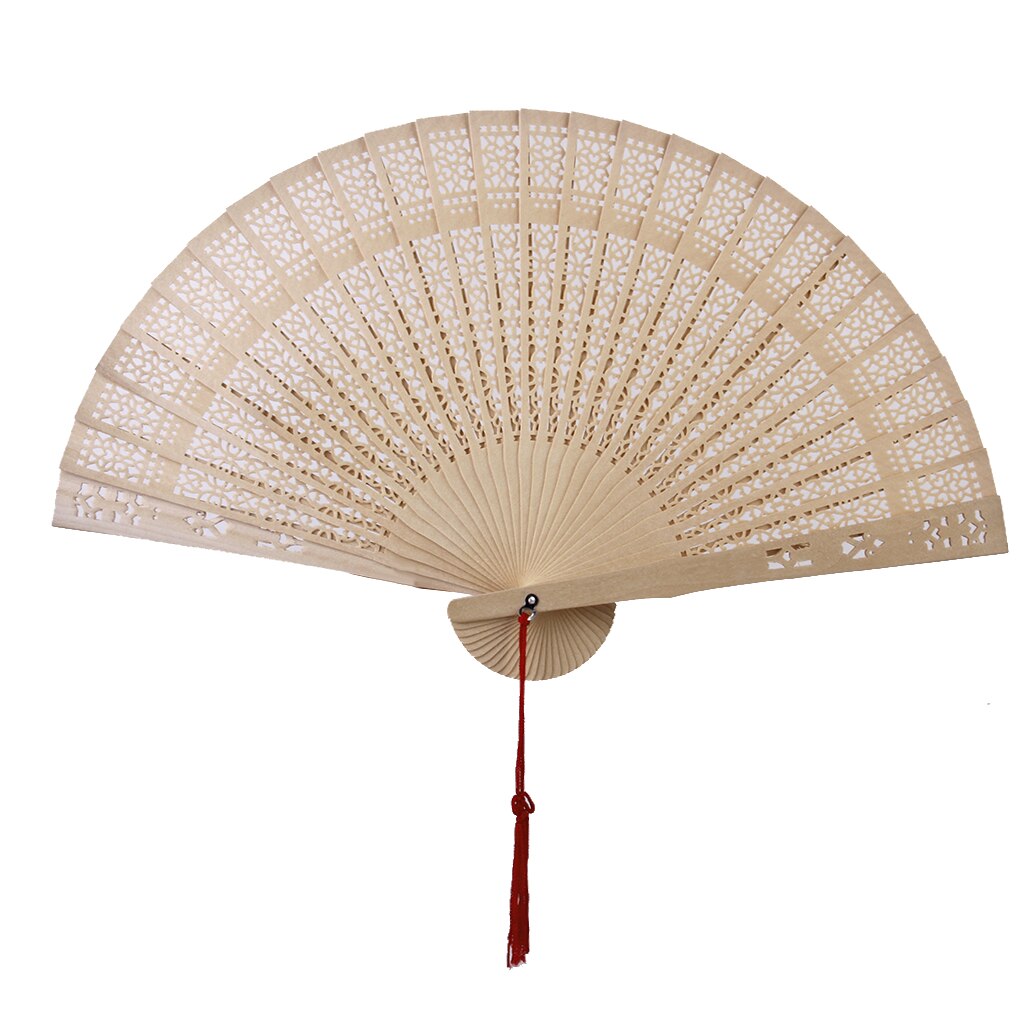 Chinesischen Japanischen Hohl Sandelholz Seide Falten Hand Fans Bambus Hochzeit