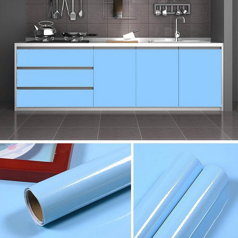 1M/rollen Weiß DIY Dekorative Film PVC Selbst Klebe Tapete Möbel Renovierung Aufkleber Küche Schrank Wasserdichte Tapete