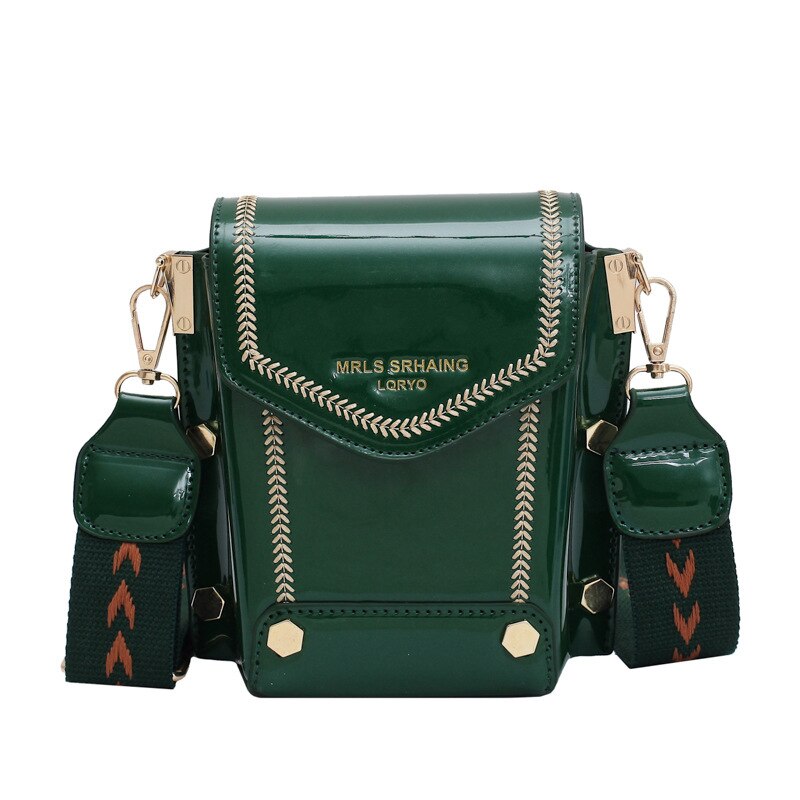 Dames kleine tas pu leer brede banden satchel enkele schoudertas merk rivet bags