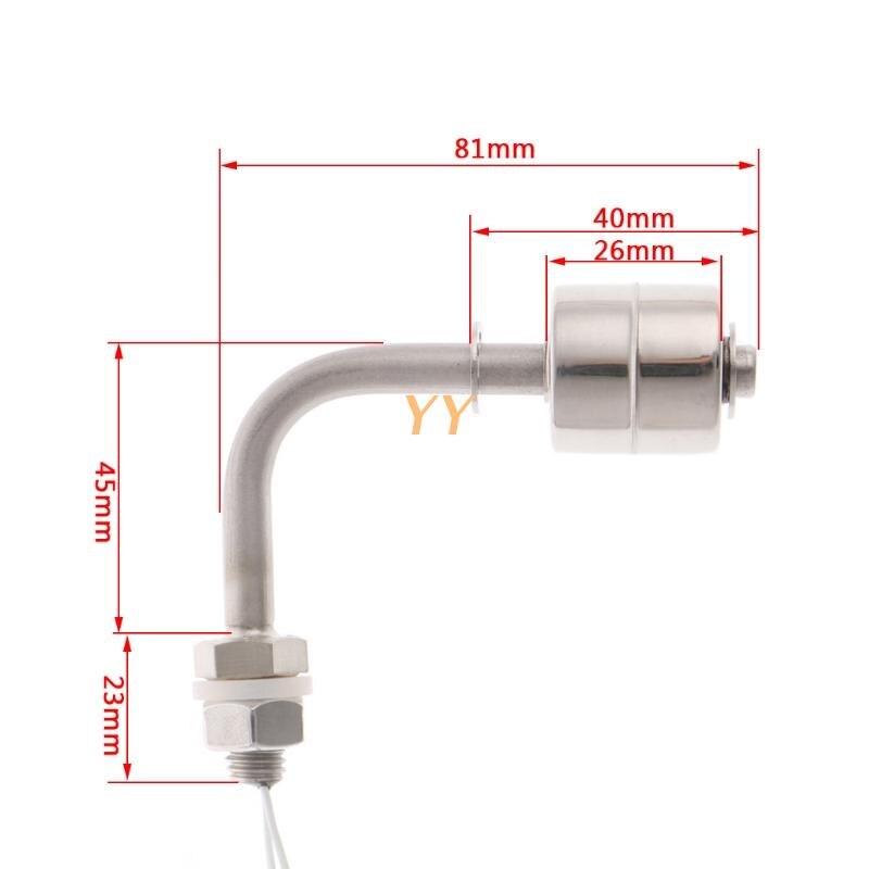 Stainless Steel Float Switch Right Angle Vertical Head Liquid Water Tank Level Sensor