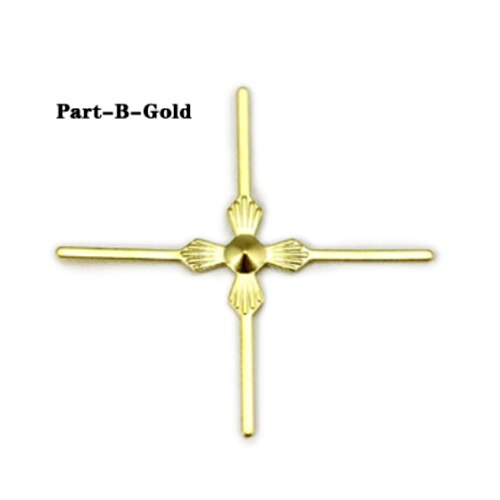 100 st kristallkrona lampa delar kristallpärla metall kontakt triangelnål 3.3cm 4.5cm metall kontakt guld fluga pin: Gulddel b