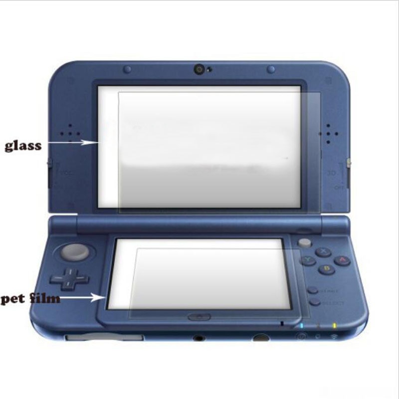 Top Gehard Glas Lcd Screen Protector + Bottom Pet Clear Full Cover Beschermende Film Guard Voor Nintendo 3DS Xl/Ll 3Dsxl/3Dsll