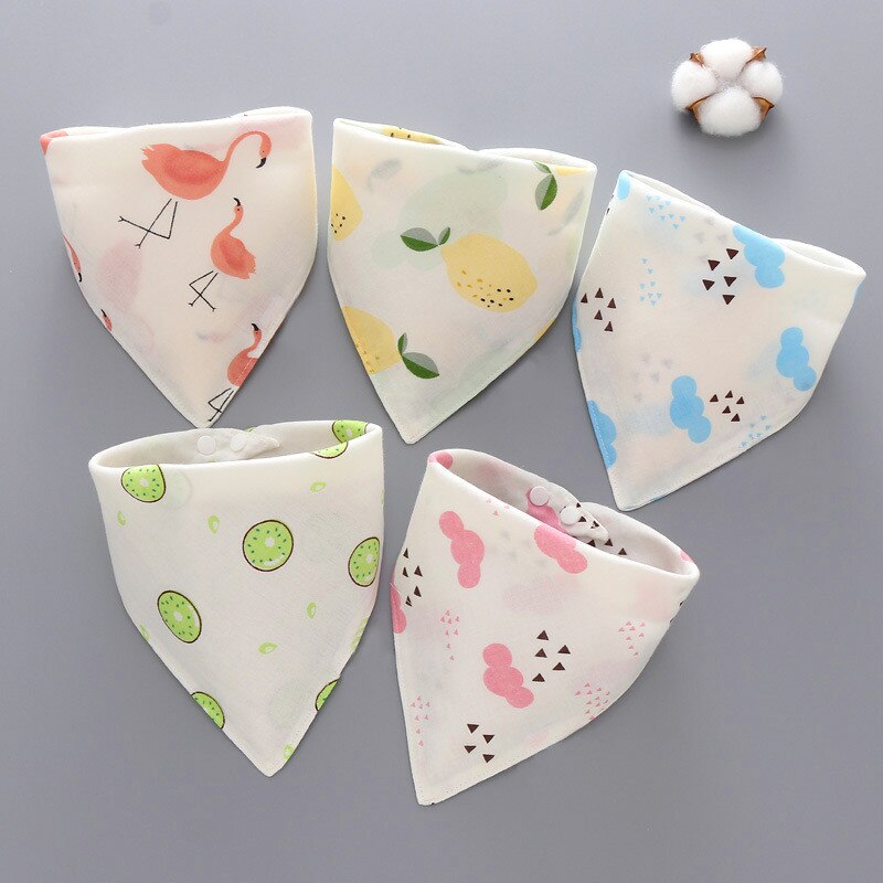 Babador de algodão para bebês, avental de alimentação com estampa de desenho animado para bebês: Baby Bibs - 13
