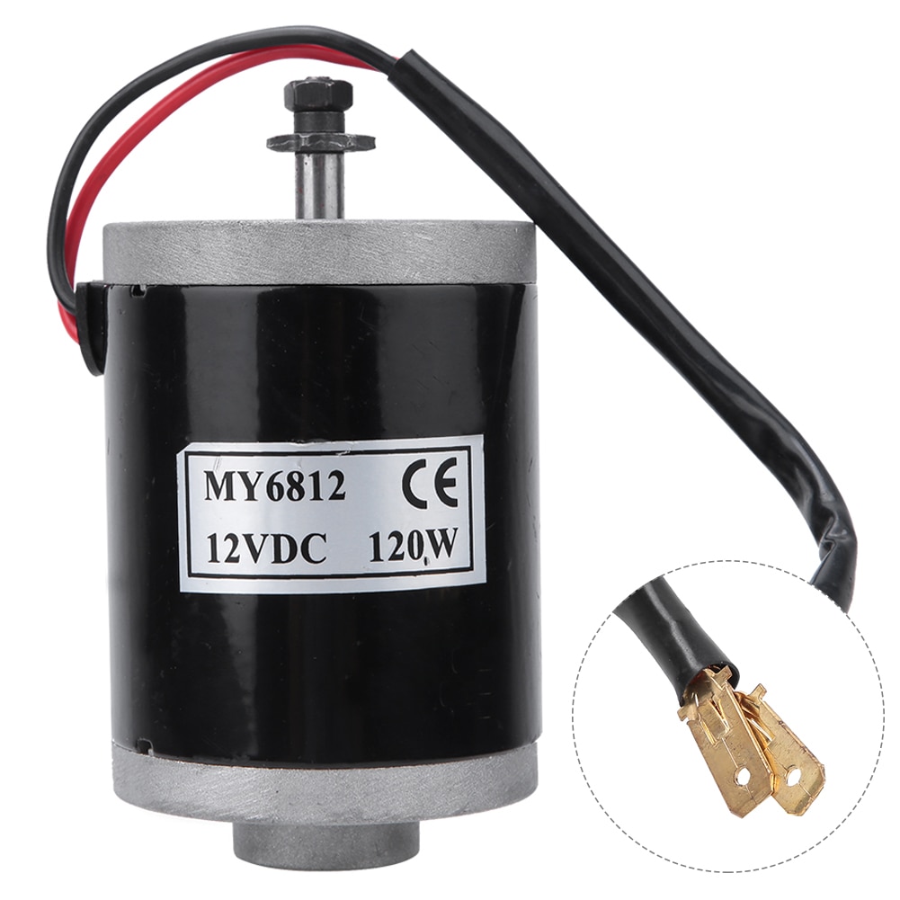 MY6812 12V 120W Hoge Snelheid Motor Met Tandwiel Scooter Kleine Borstel Motor Met Riem Katrol Elektrische Scooter E Fiets Accessoire