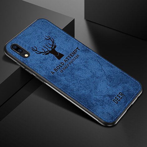 Deer tkaniny tkaniny etui do Huawei P20 Lite Pro P inteligentne etui na Huawei Huawei P 20 20 lite 20Pro PSmart miękka TPU krawędzi telefon okładka: P20 Lite / Blue