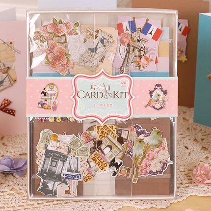 Eno Greeting Vintage Card Making Kit 12 Blank Greeting Cards with Envelopes Decoupage Scrapbooking Card Craft: SCB04