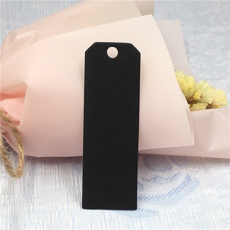 200 Pcs Kraft Wit Zwart Bruin Kartonnen Blank Tag Handgemaakte DIY Hang Hoofd Etiketten Verjaardag Bruiloft Kaart Papier tags