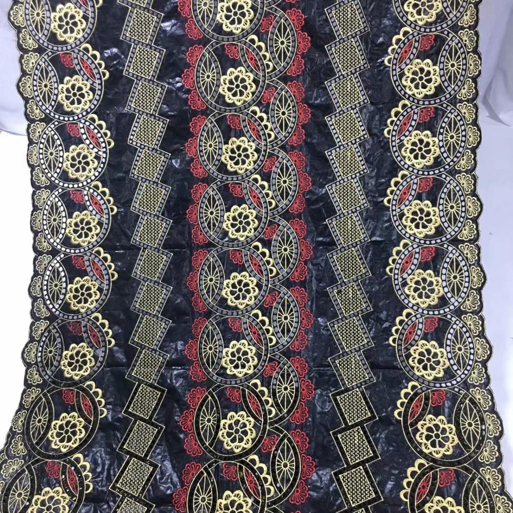 Embroidery African Bazin Riche Fabric Cotton Basin Brode 5Y Perforated Nigerian Brocade Tissu French Woman/Man's Dress Material