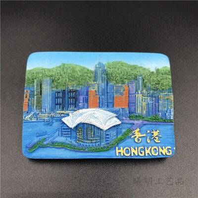 3d Fridge Magnet China Hong Kong World Tourism Fridge Sticker Refrigerator Stickers Decoration Resin Fridge Magnets