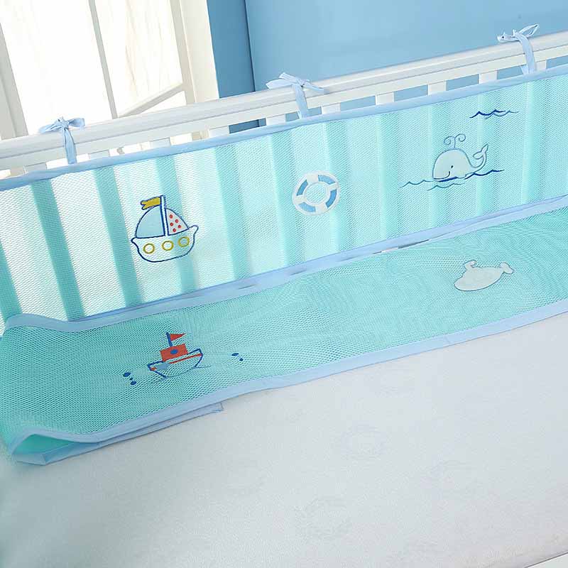 1 pçs berço amortecedor destacável malha respirável decoração do quarto bebê verão recém-nascidos crianças cama