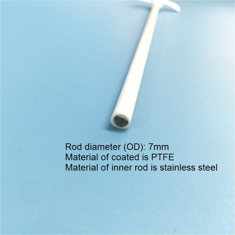 Ptfe Roer Bar 600 Mm Teflon Stirrer Mengen Peddel F4 Muddler Roerstaafje Lengte 60 Cm Waaier Diameter 125 Mm twee Bladeren 1 Pcs