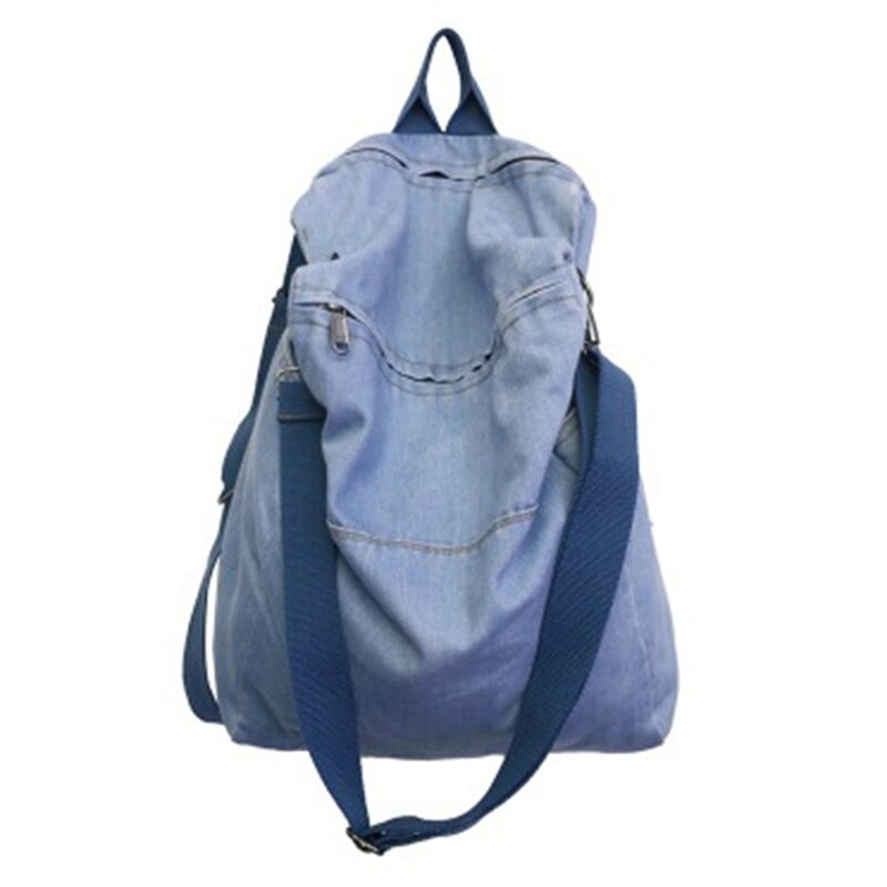 Mochila vaquera de para hombre y mujer, bolso escolar de Color puro salvaje para estudiante:  Dark Blue