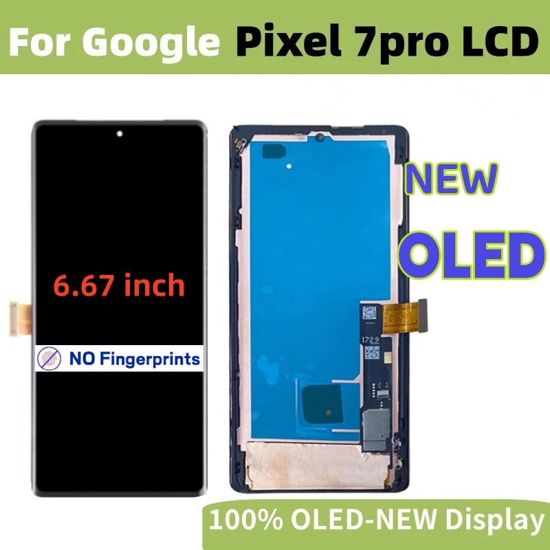 100 % Super-OLED-Display 6,7 Zoll getestet für Google Pixel 7 Pro GP4BC GE2AE mit Halterung für LCD- und Touchscreen-Digitizer-Baugruppe: Default Title