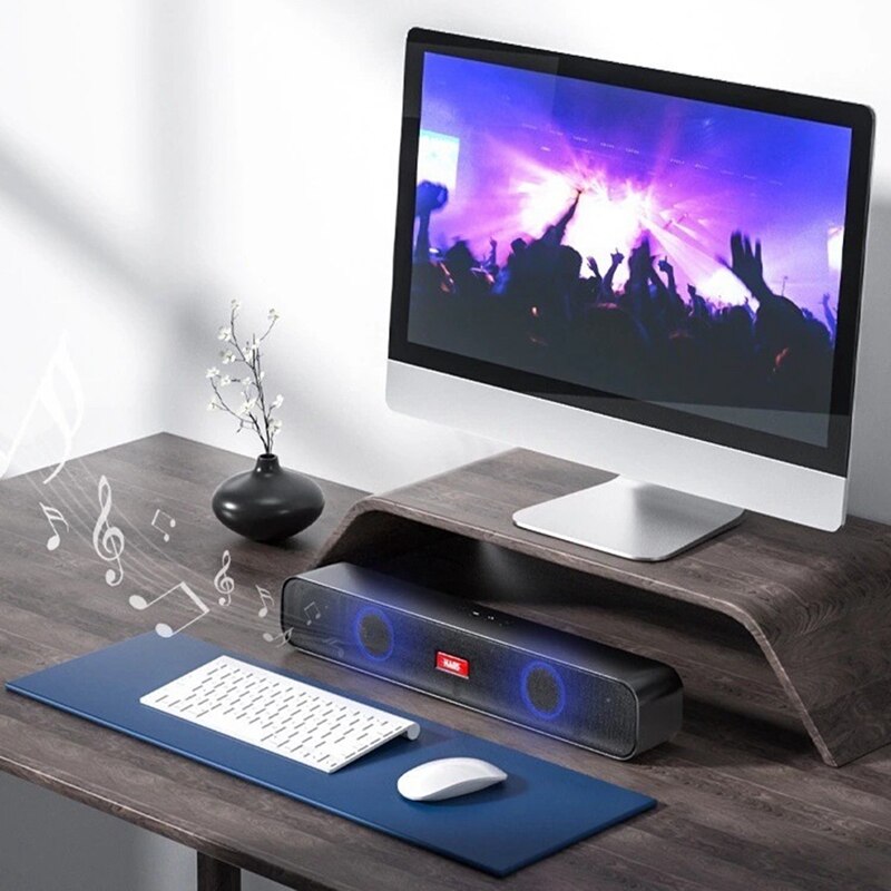 Computer Speakers, RGB Computer Sound Bars, Bluetooth 5.1 with 3.5mm AUX Audio Cable, Stereo USB Powered Sound Bars