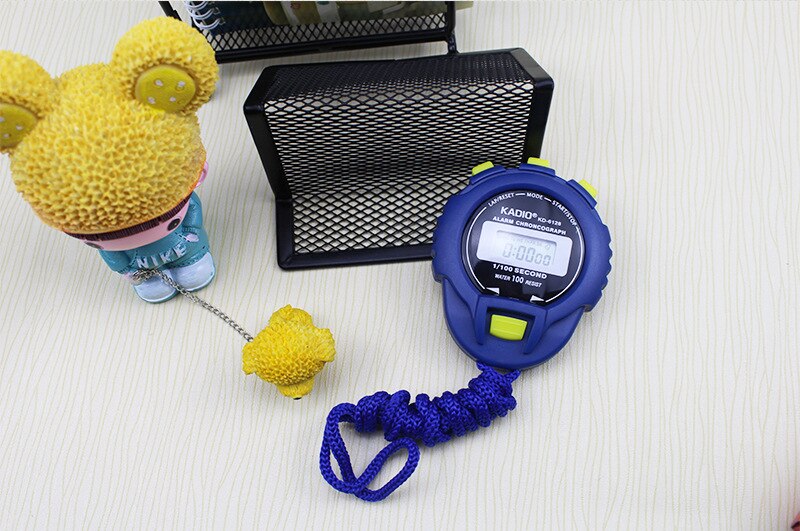 Classic Digital Handheld LCD Chronograph Sports Stopwatch Timer Stop Watch With String