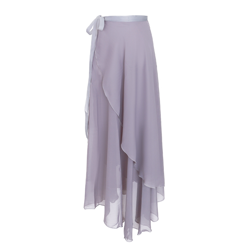 Vrouwen Lange Chiffon Ballet Rokken Voor Volwassenen Dansrok Zwart Bordeauxrood Ballet Kostuum Taille Jurk Met Sjerp