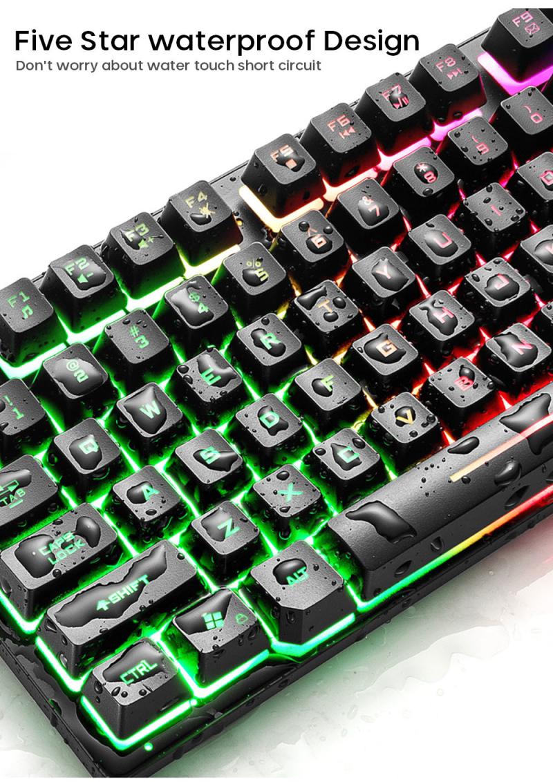 87keys Gaming Mechanical Wired Keyboard RGB Seven-Color Backlit Ergonomic Gamer Keyboard For PC Laptop Computer