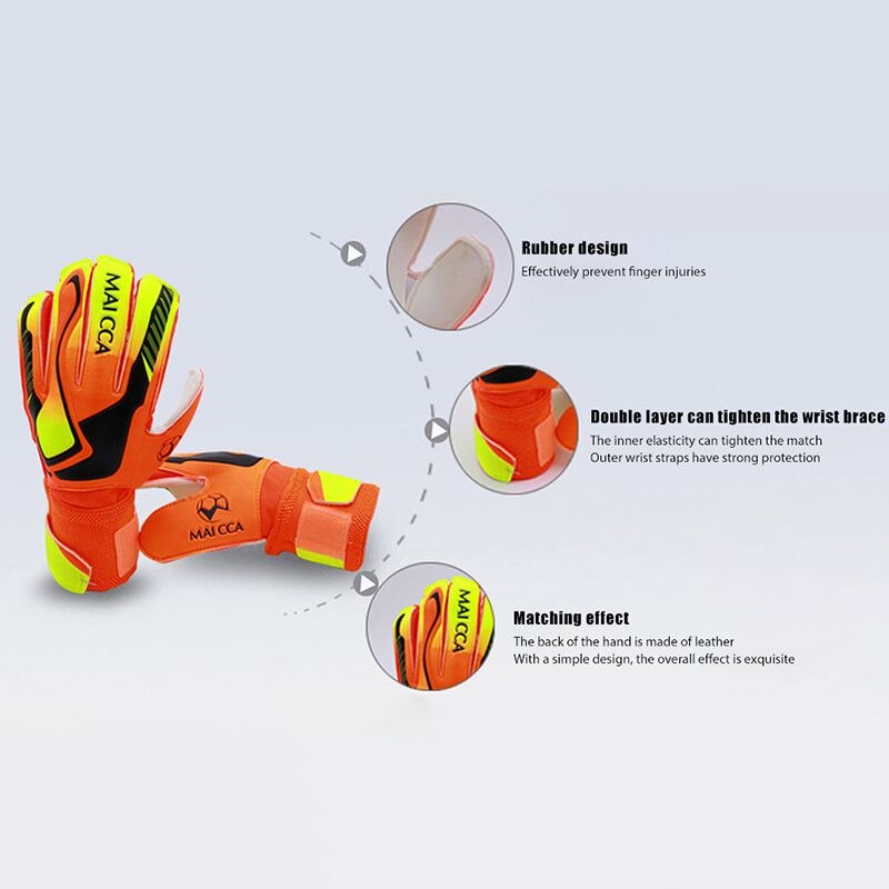 Men Kids Football Soccer Goalkeeper Anti-Slip Training Gloves Breathable Fitness Gloves Hand Protector Guard