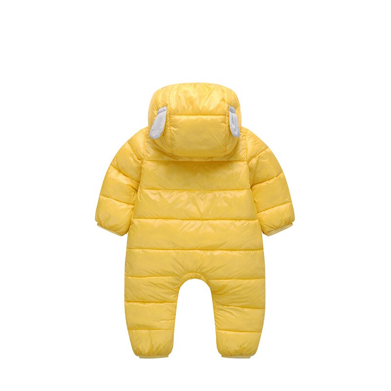 Winter Keep Warm One-Piece Cute Korean Version Of Cotton Onesies Newborn Rabbit Ears Candy Color Cotton Clothes