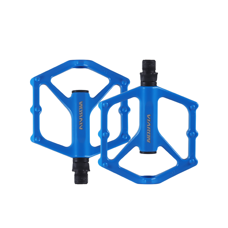 Superleichte Fahrradpedale aus Aluminiumlegierung, rutschfest, 12 Nagel, MTB, Fahrrad, Trittbrett, Lager, dünnes Pedal, Fahrradzubehör: Blau