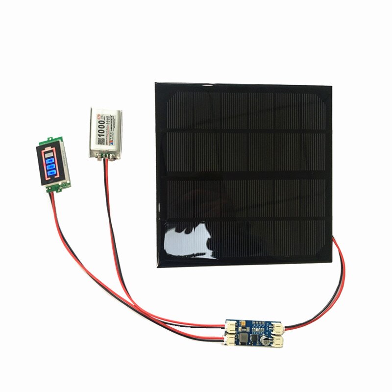 6V 3W Solar panel with Solar min battery charger with battery display DIY KIT PH 2.0 Cable