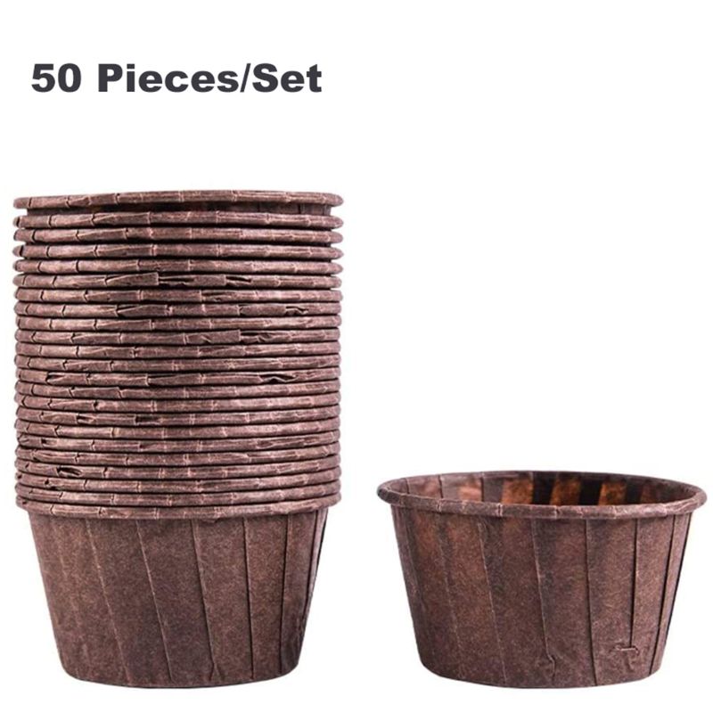50Pcs Muffin Cupcake Paper Cup Oilproof Cupcake Liner Baking Cup Tray Case Wedding Party Caissettes Cupcake Wrapper Paper: L