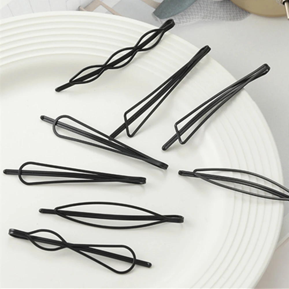 Épingles à cheveux noires épingles à cheveux BB poignée de cheveux pour femmes filles Barrettes invisibles en métal coiffure coréenne pinces à cheveux accessoires