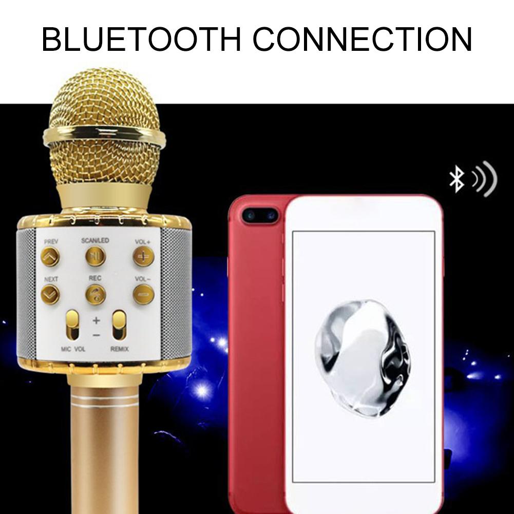 WS 858L Karaoke Bluetooth Mikrofon Unterstützung Aufnahme Lied Tragbare kabellos Mic 3 Farben Für Smartphone für IPad PC