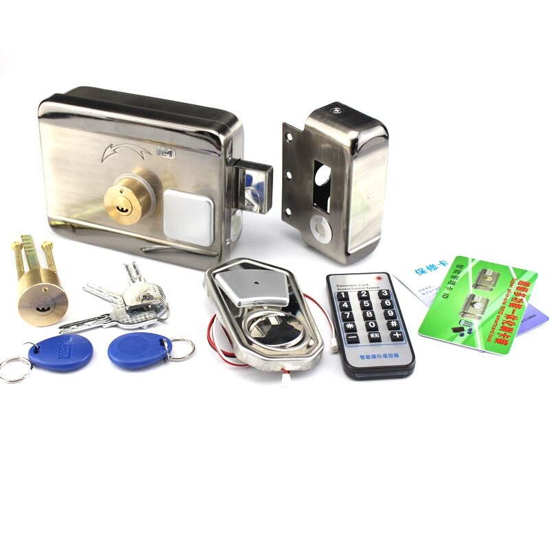 Anti-smashing metal DC12V 125KHz RFID ID card electric lock door lock can work with intercom for home office access control: Kit 1
