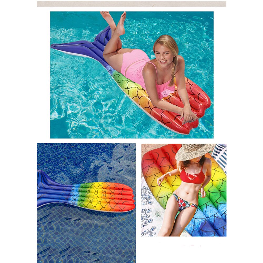 1Pc Zwevend Bed Zwemmen Drijvende Mat Opblaasbare Schoonheid Vissenstaart Zwevend Bed Zwemmen Tool Supplies (Assorti Kleur)