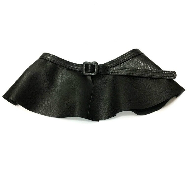 Cinturón ancho dorado para mujer, cinturones decorados de Metal, falda de cuero Pu con volantes, faja con correa para vestido