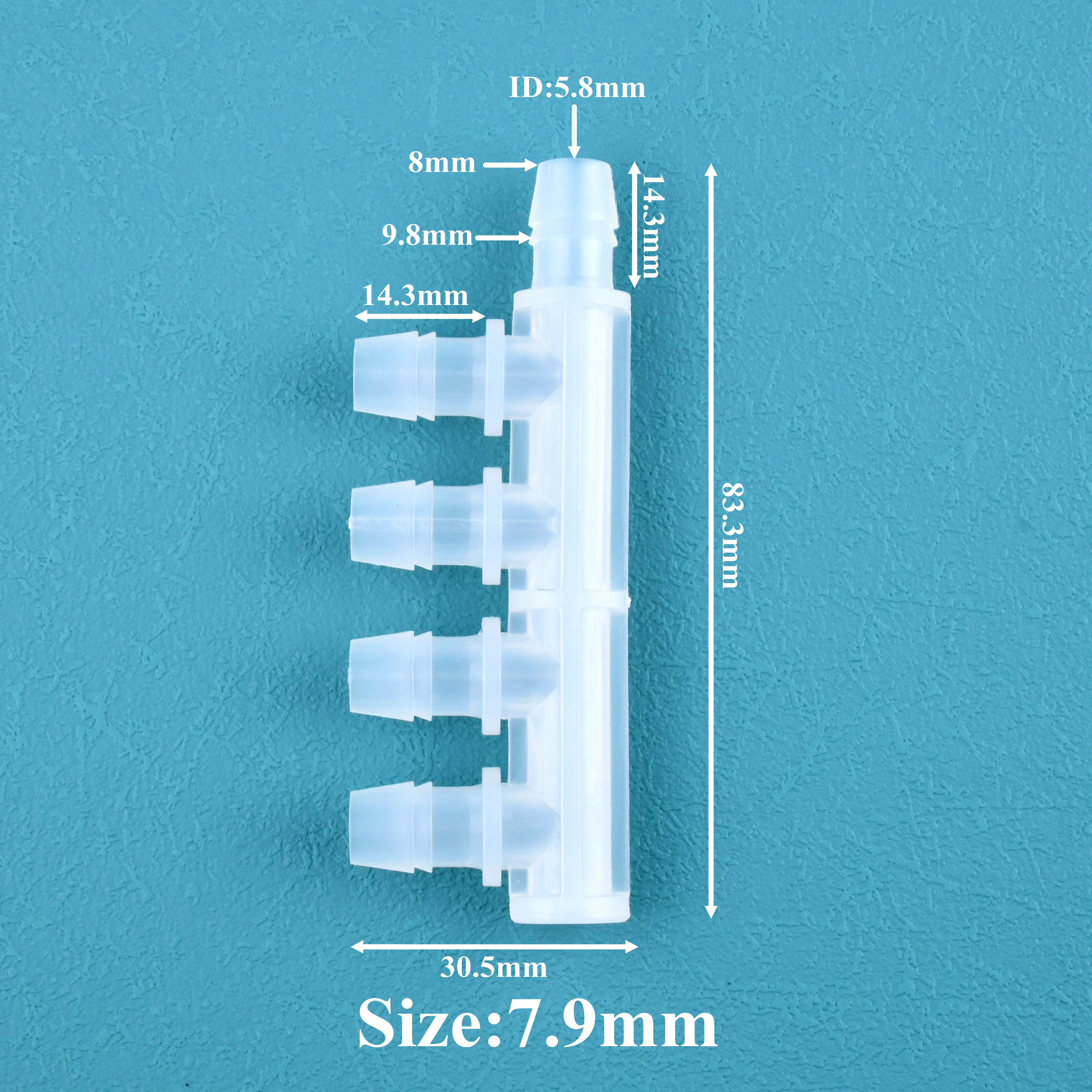 Connettore a 5 gareggiare lato PP 2 ~ 200 pz/lotto 2.4 ~ 9.5mm uguale Dia pagoda tubo automatico per irrigazione giunto per irrigazione da giardino: Blu / 1/4 ''