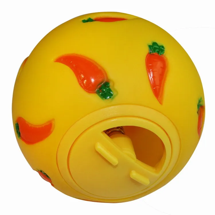 Boule de friandises pour lapin, mangeoire lente pour animaux de compagnie, jouet interactif pour collation, balle résistante aux morsures, jouets d'alimentation, fournitures pour chat cochon d'inde: Brun foncé