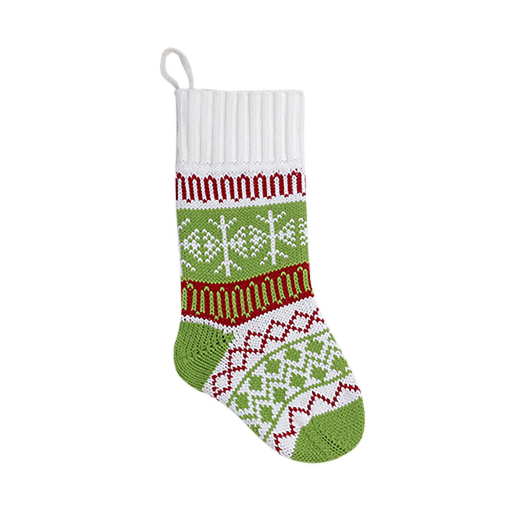Gebreide Kerstsok Bag Kerst Decoreren Leveringen Snoep Stocking Xmas Houders Kerstboom Ornamenten: B
