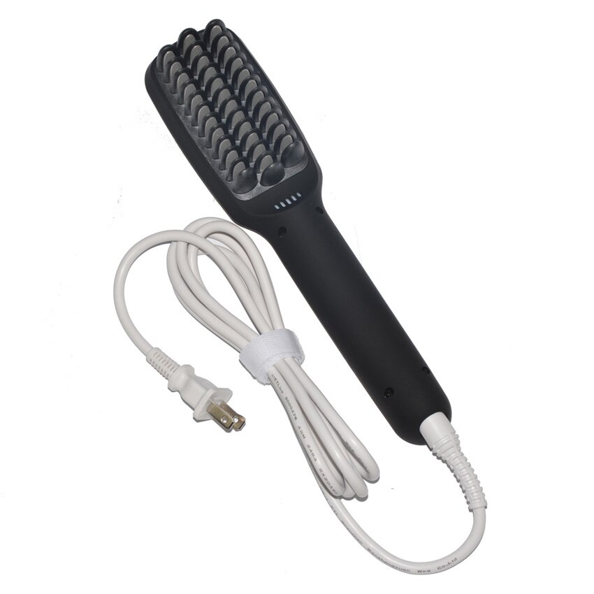 Queenme 2 In 1 PTC Heating Ionic Hair Straightener Brush Electric Fast Hair Straightener Comb LCD Anion Hair Straightening Brush