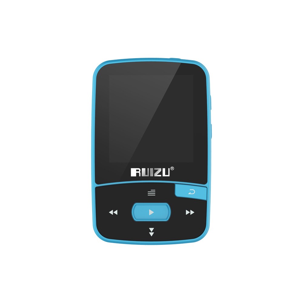 RUIZU X50 8GB 1.5" Bluetooth MP3 Player HiFi Lossless Sound Pedometer FM Radio Recording E-book Time Calendar Music Player: Blue