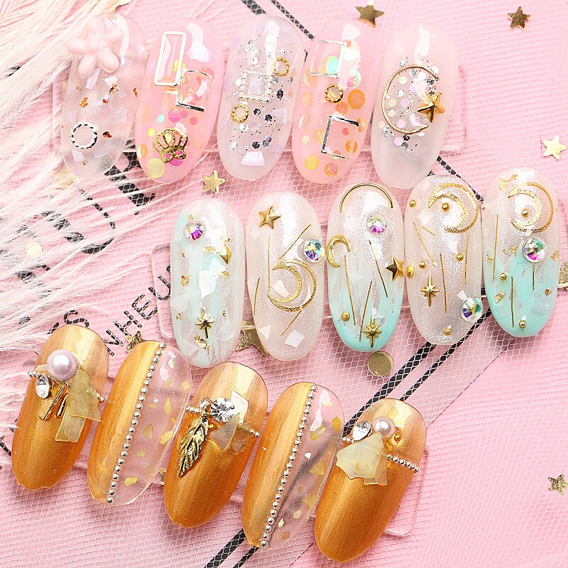 6 Kleuren Shell Nail Decoratie Voor Japanse Nail Art Onregelmatige 3D Nail Sieraden Mix Stijl Rhinestone Decoratie Voor Diy