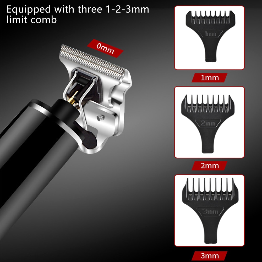 retro USB Aufladbare Haar Trimmer kabellos Barbier Carving Haar Haarschneidemaschine Große Energie Geräuscharm T9 Haar Schneiden Für Art Erwachsene