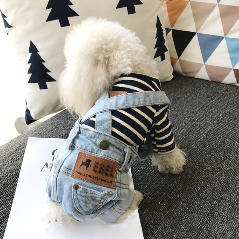 Dog Jeans Denim Jumpsuit for Dogs Small Pet Clothes Dog Clothes Dog Cowboy Costume Jean Suit for Dog Chihuahua Pug Jeans Dog: A / XXL