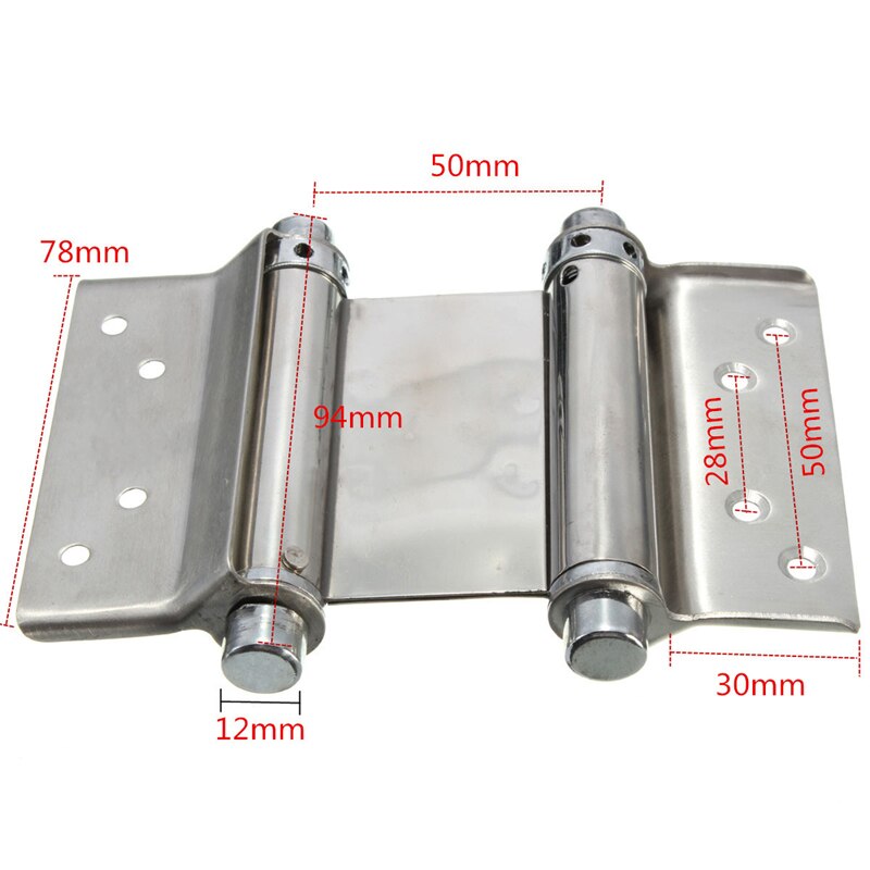 2Pcs 3" Inch Stainless Steel Double Action Spring Hinge Saloon Cafe Door Swing Household